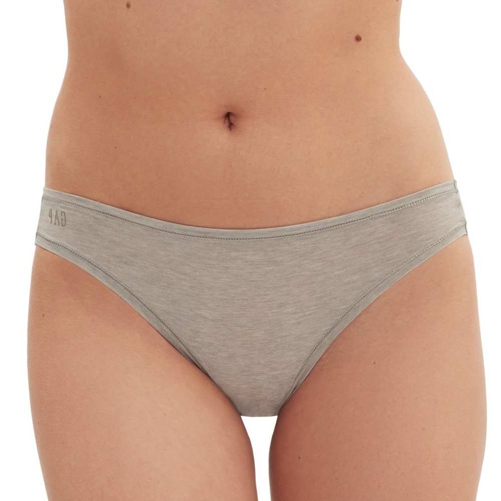 GapBody Women Breathe Bikini Panty Gray Large Heathered Lingerie Underwear NWT